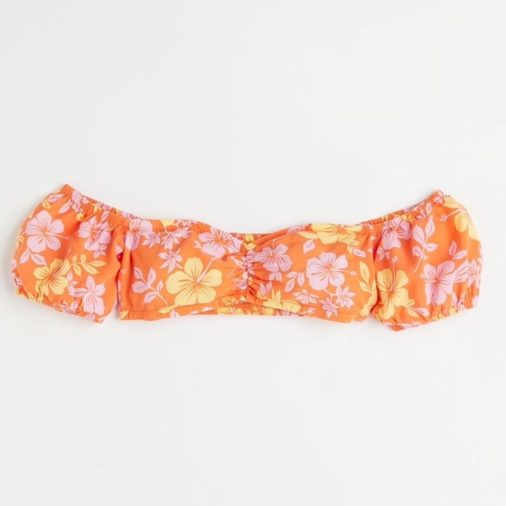h&m floral mini bra crop top